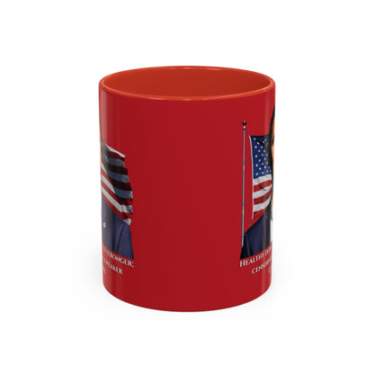 Charlie Kirk, Healthy Debate Red Accent Mug by theGreenDragonTavern.shop