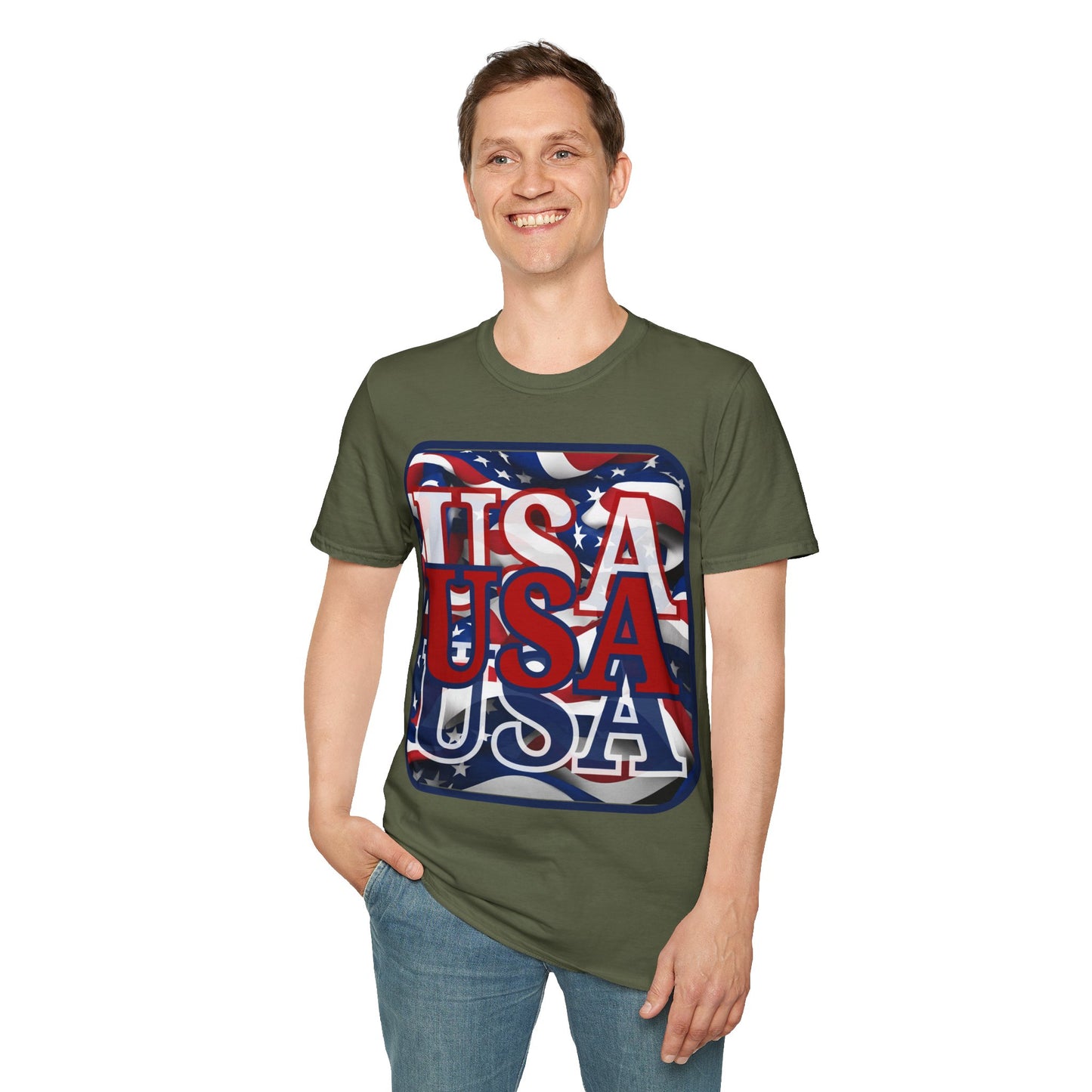 RED White and Blue USA Patriot DKcolors Unisex T-Shirt by theGreenDragonTavern.shop