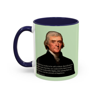 We hold these truths to be self-evident Light Green Accent Mug by theGreenDragonTavern.shop