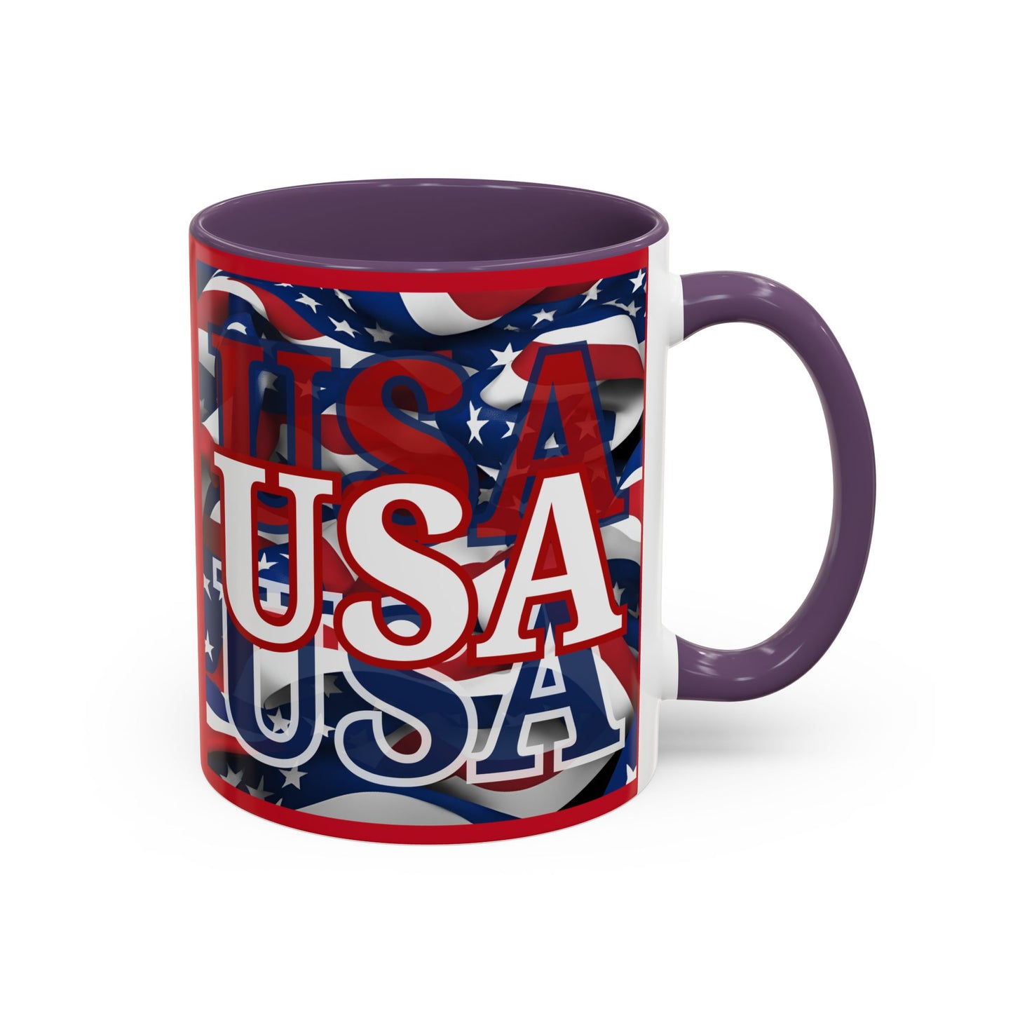 USA White font Center Patriot Red Accent Mug by theGreenDragonTavern.shop