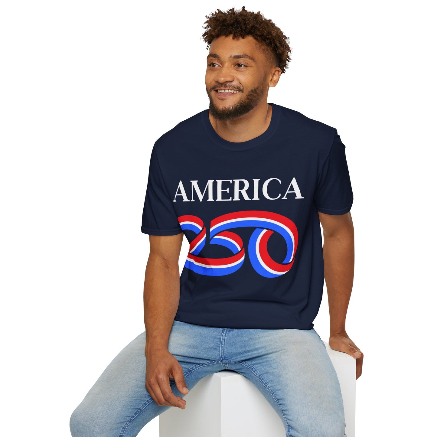 America 250 White font, Dark colors, Unisex T-Shirt by theGreenDragonTavern.shop