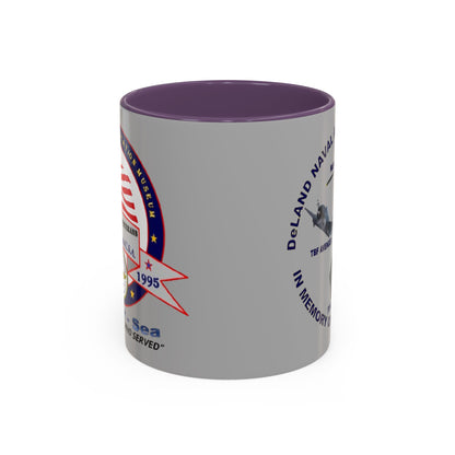 DNASM 2-sided, Founding & Student Art Light Grey Accent Mug by theGreenDragonTavern.shop