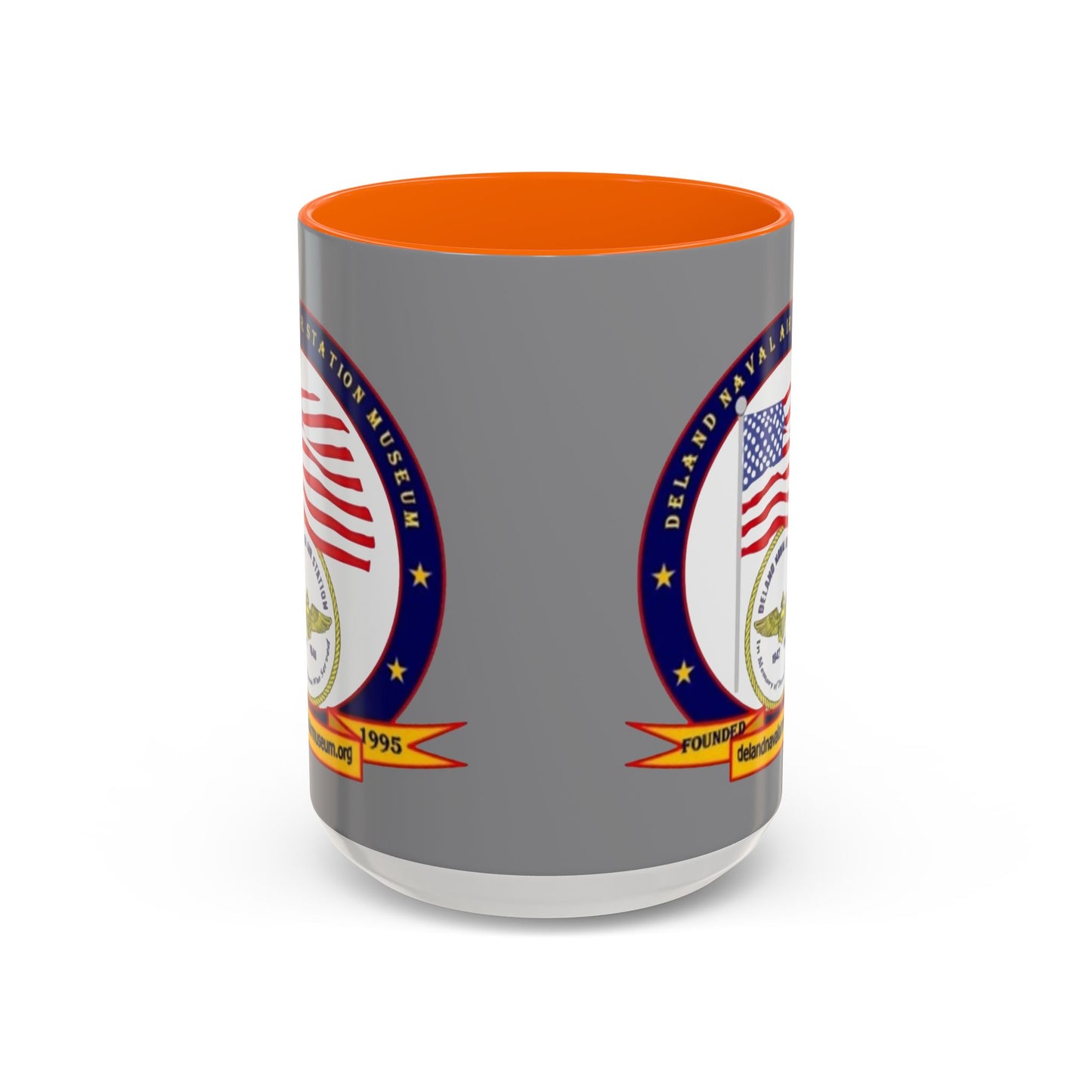 DeLand Naval Air Station Museum Grey Accent Mug by theGreenDragonTavern.shop