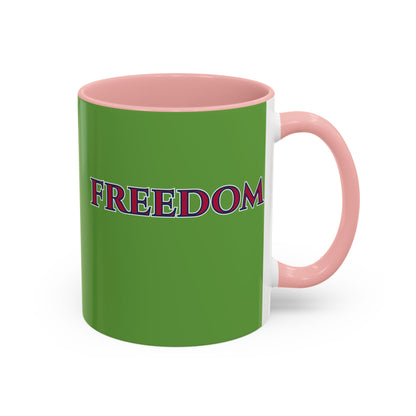 Freedom, Green Accent Mug by theGreenDragonTavern.shop