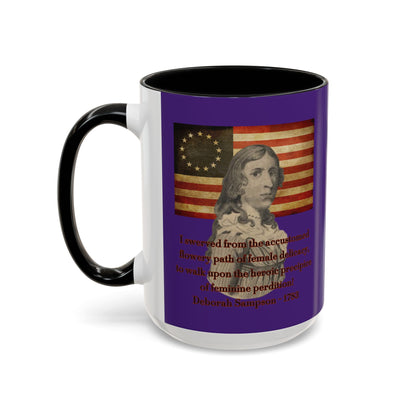 Deborah Sampson, America's Mulan Dark Purple Accent Mug by theGreenDragonTavern.shop