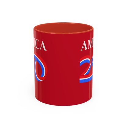 America 250 Red Accent Mug by theGreenDragonTavern.shop