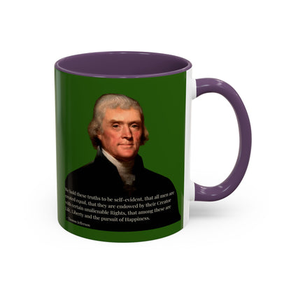 We hold these truths to be self-evident Dark Green Accent Mug by theGreenDragonTavern.shop