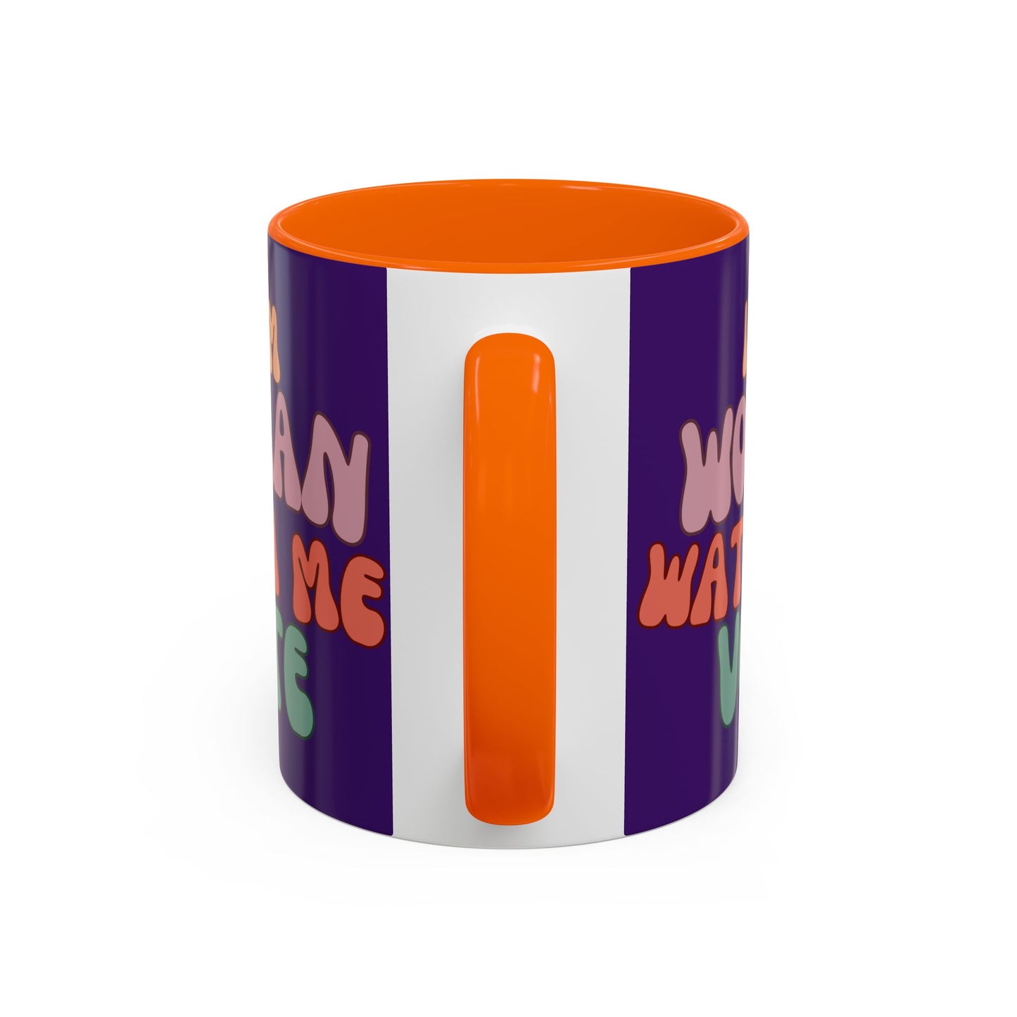 I Am Woman Watch Me Vote Dark Purple Accent Mug by theGreenDragonTavern.shop