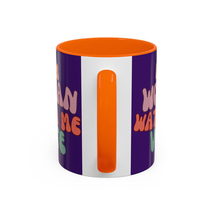 I Am Woman Watch Me Vote Dark Purple Accent Mug by theGreenDragonTavern.shop