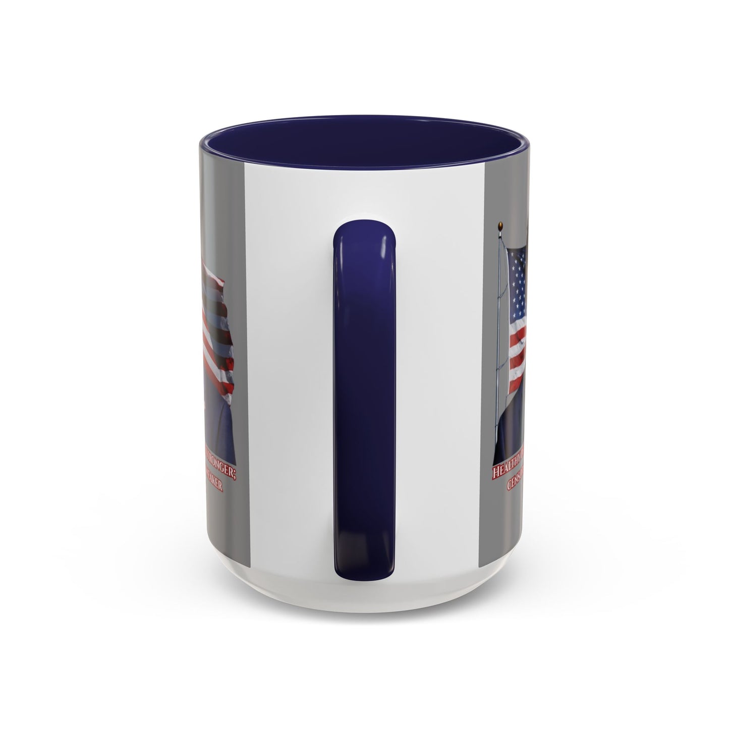 Charlie Kirk, Healthy Debate Grey Accent Mug by theGreenDragonTavern.shop