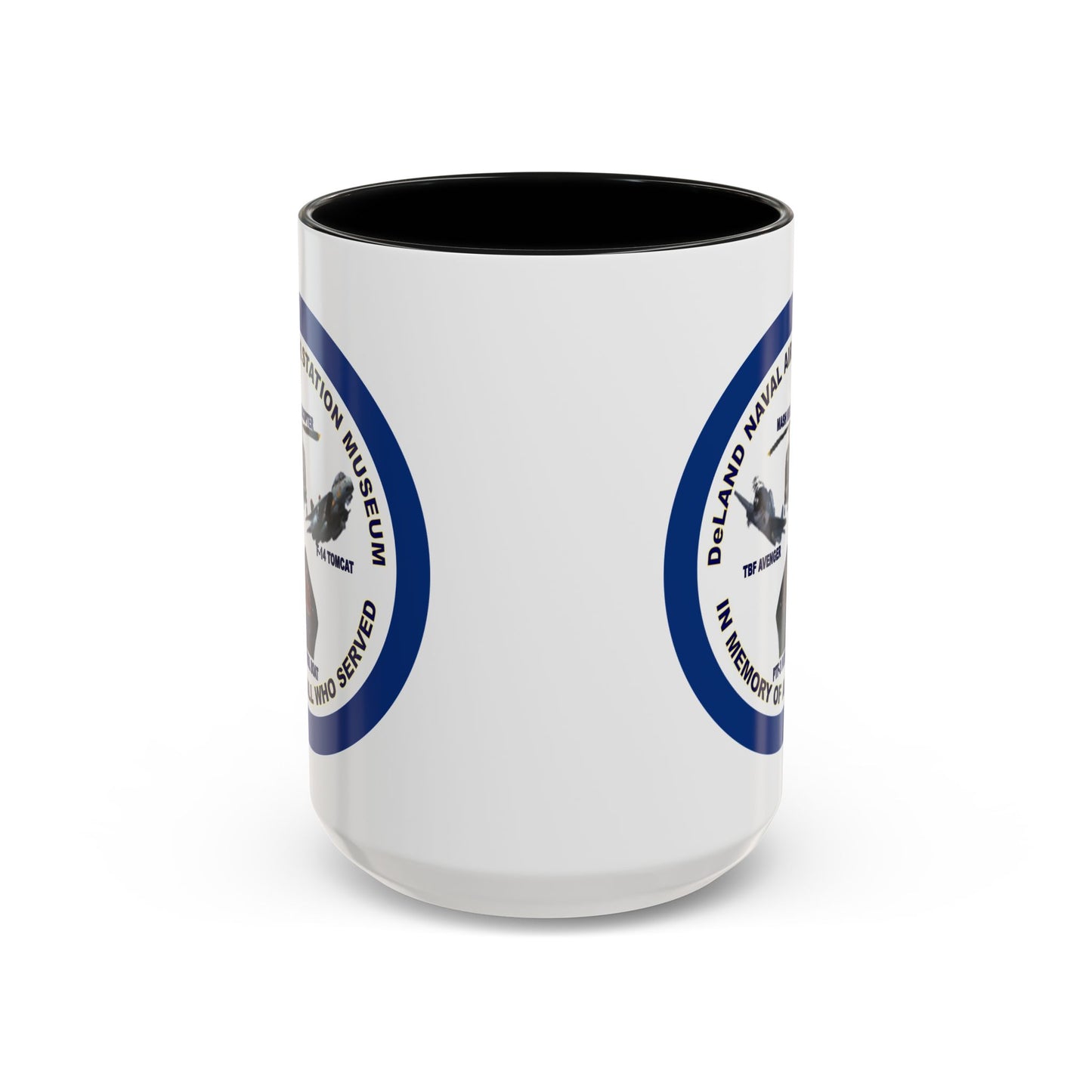 DNASM Student Art Navy Frame White Accent Mug by theGreenDragonTavern.shop