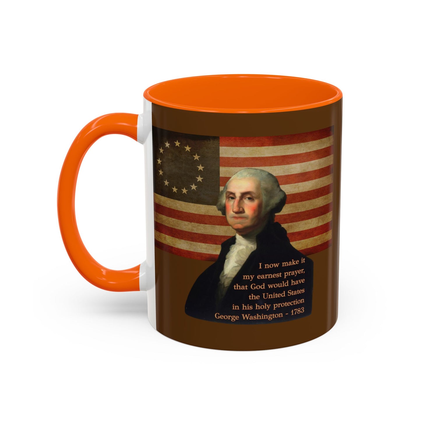 Washington's Earnest Prayer Brown Accent Mug by theGreenDragonTavern.shop