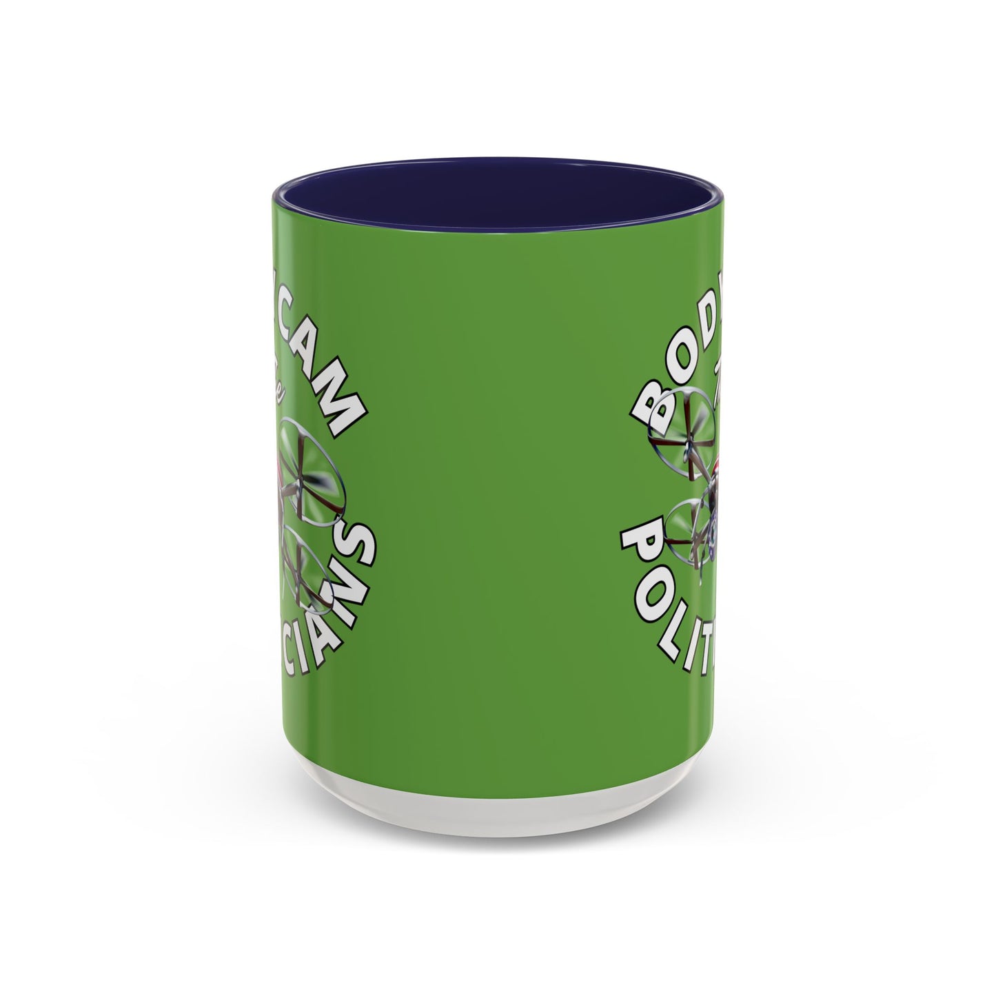 Bodycam the Politicians Drone Green Accent Mug by theGreenDragonTavern.shop