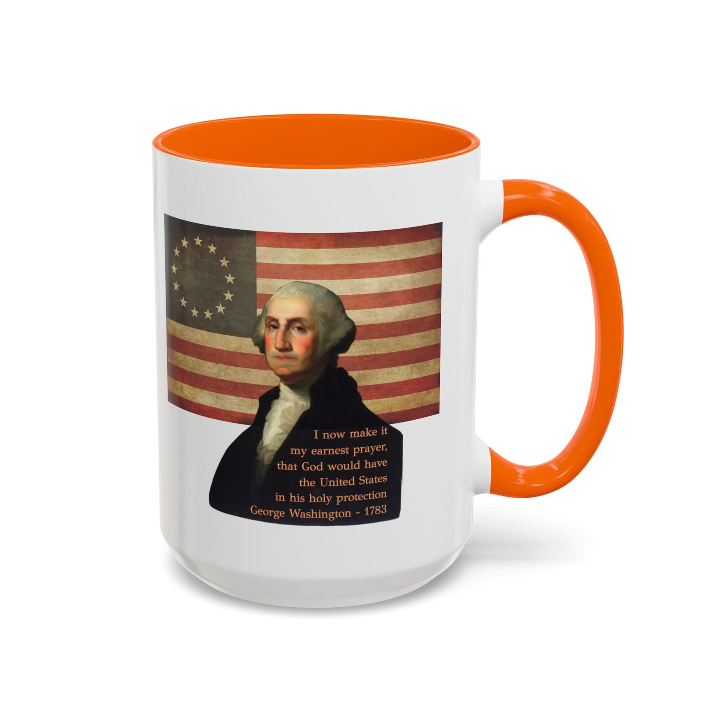 Washington's Earnest Prayer White Accent Mug by theGreenDragonTavern.shop
