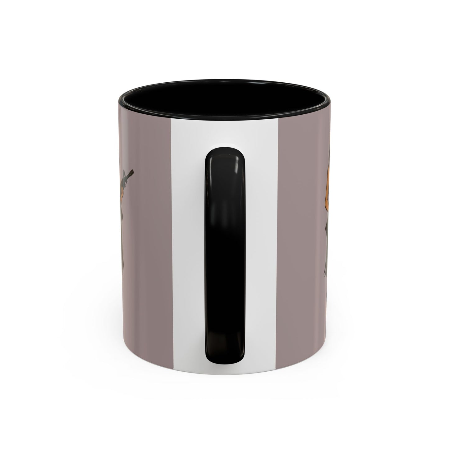Hula Girl Packin' Heat Grey Accent Mug by theGreenDragonTavern.shop