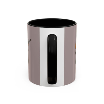 Hula Girl Packin' Heat Grey Accent Mug by theGreenDragonTavern.shop