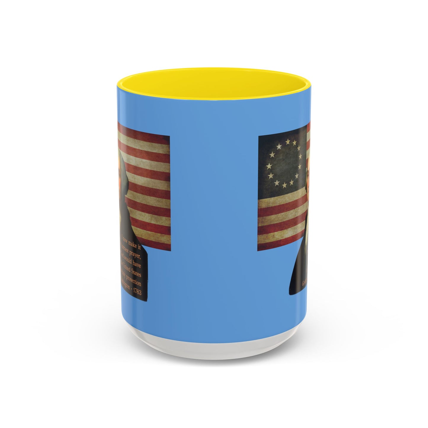 Washington's Earnest Prayer Light Blue Accent Mug by theGreenDragonTavern.shop
