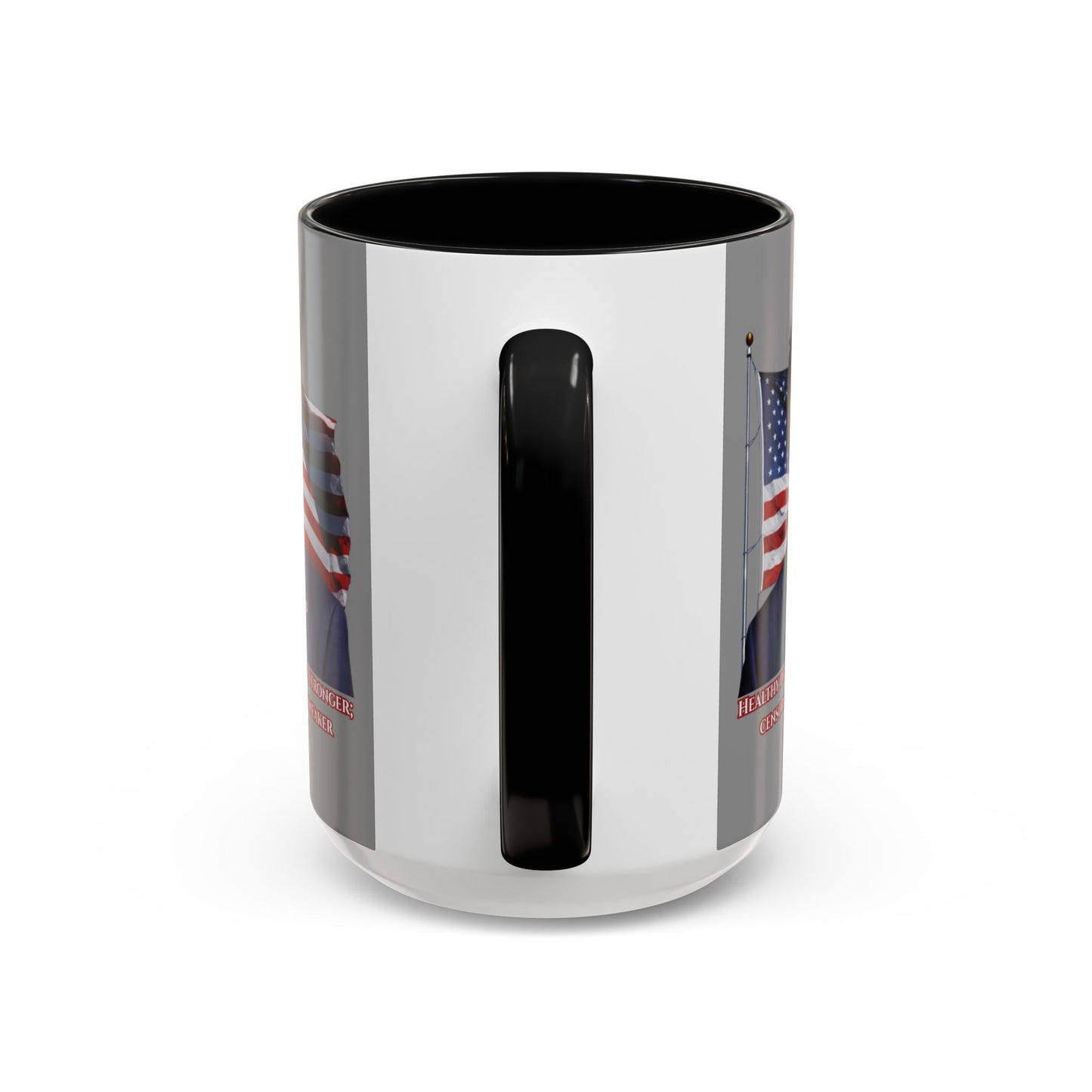 Charlie Kirk, Healthy Debate Grey Accent Mug by theGreenDragonTavern.shop