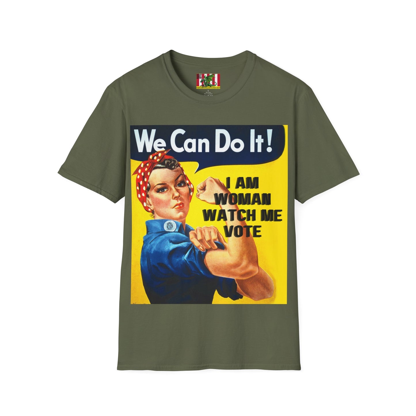 I Am Woman Watch Me Vote Rosie Dark colors Unisex T-Shirt by theGreenDragonTavern.shop