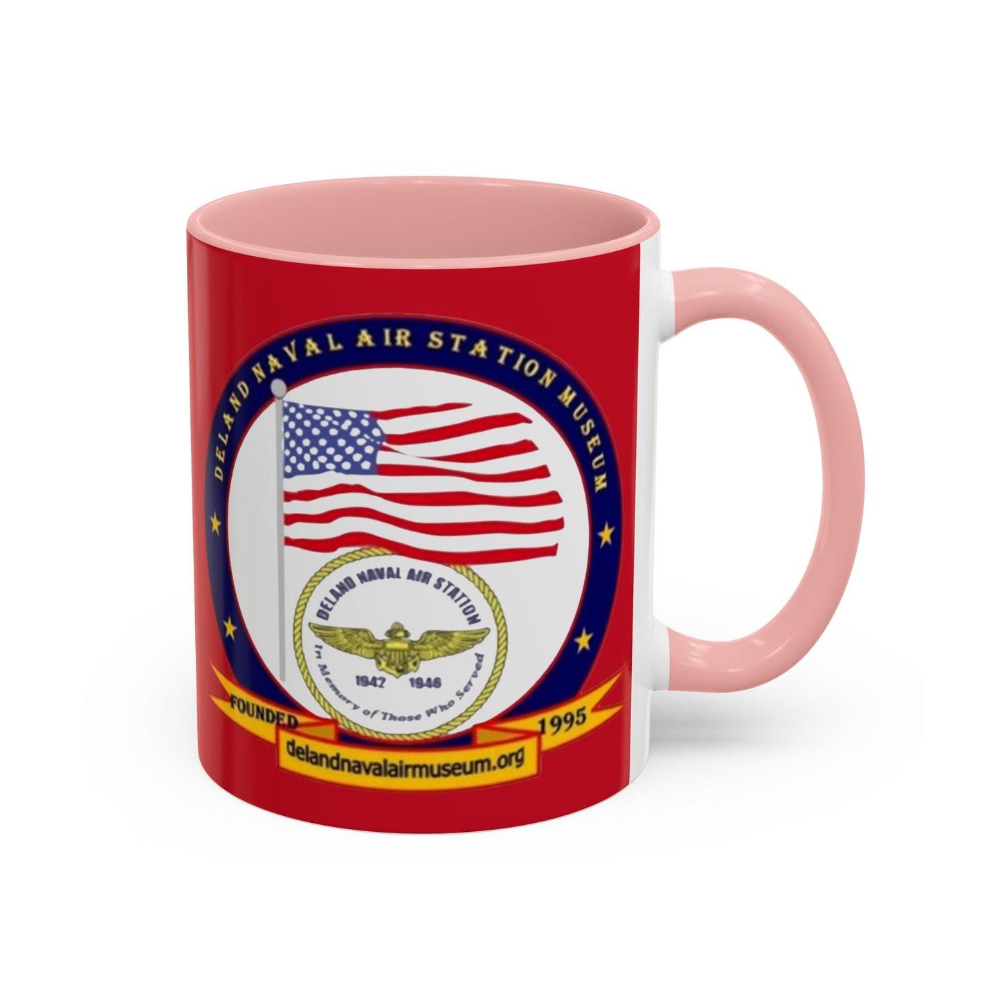 DeLand Naval Air Station Museum Red Accent Mug by theGreenDragonTavern.shop