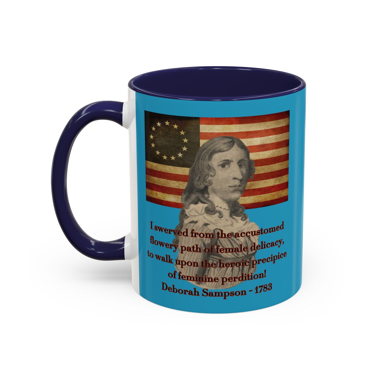 Deborah Sampson, America's Mulan Turquoise Accent Mug by theGreenDragonTavern.shop