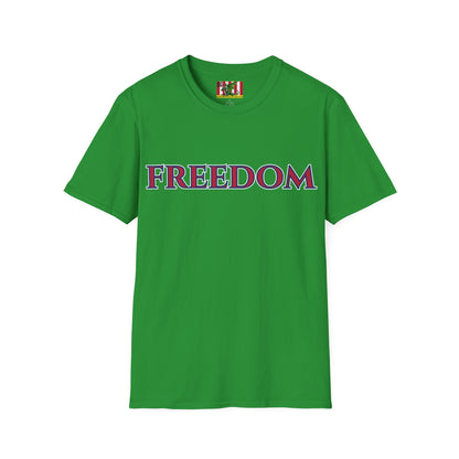 Freedom, Red font, Dark colors Unisex T-Shirt by theGreenDragonTavern.shop