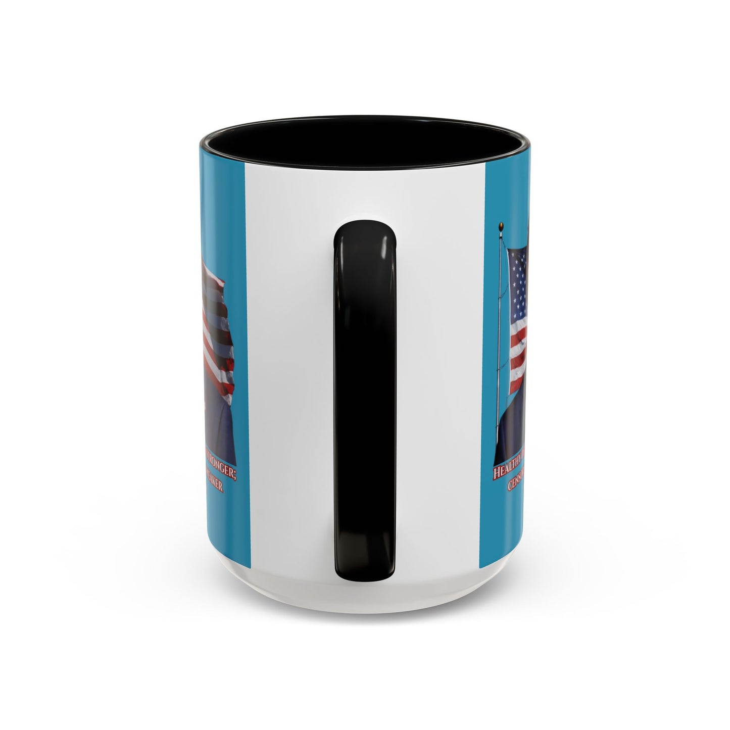Charlie Kirk, Healthy Debate Turquoise Accent Mug by theGreenDragonTavern.shop