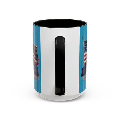 Charlie Kirk, Healthy Debate Turquoise Accent Mug by theGreenDragonTavern.shop