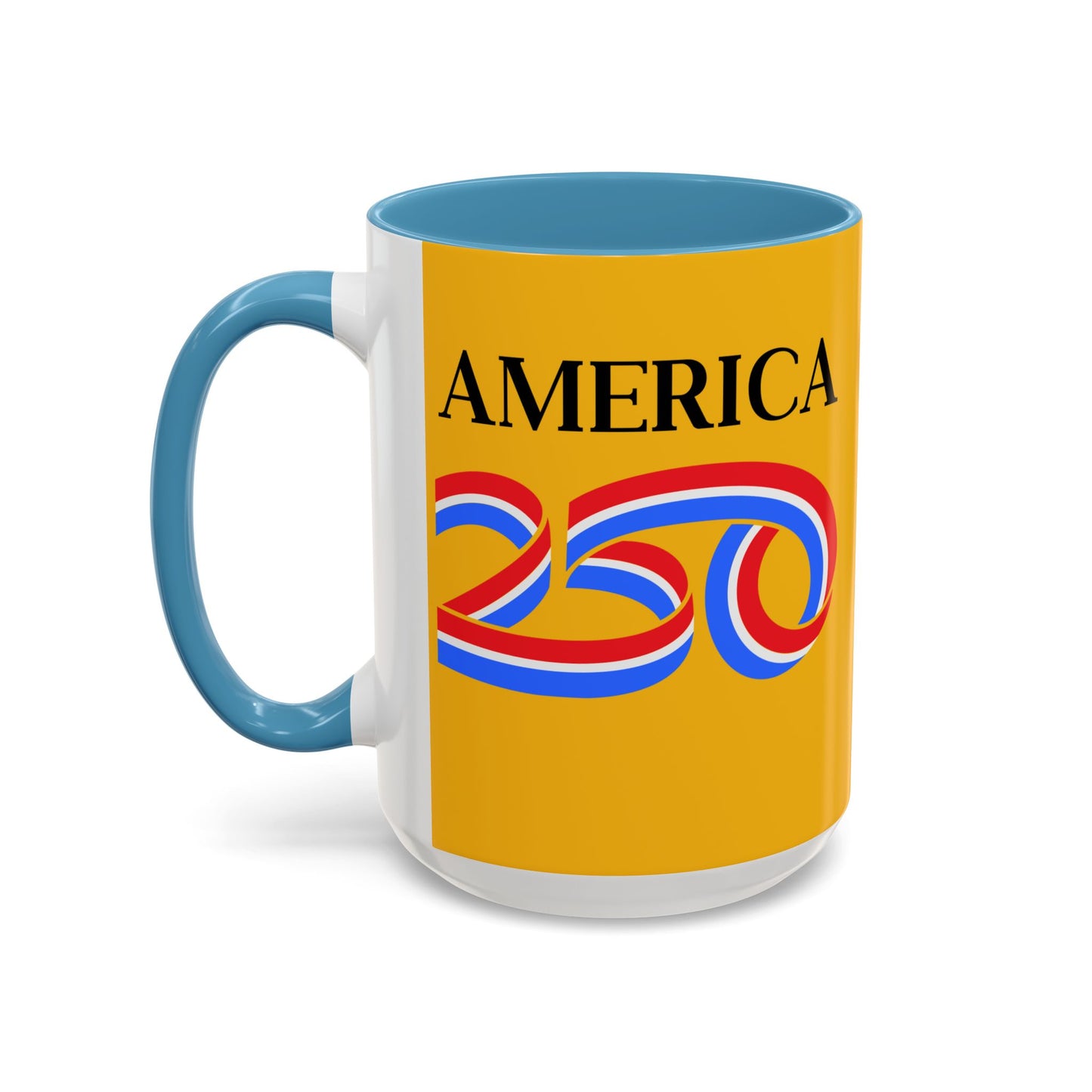 America 250 Yellow Accent Mug by theGreenDragonTavern.shop
