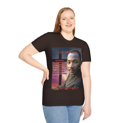 Use Me God, MLK Jr Dark colors Unisex T-Shirt by theGreenDragonTavern.shop