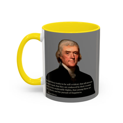 We hold these truths to be self-evident Grey Accent Mug by theGreenDragonTavern.shop