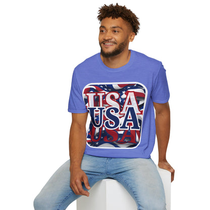 Red White and BLUE USA Patriot Light colors Unisex T-Shirt by theGreenDragonTavern.shop