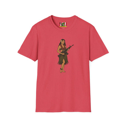Hula Girl Packin' Heat Light colors Unisex T-Shirt by theGreenDragonTavern.shop