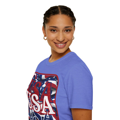 Red WHITE and Blue USA Patriot Light colors Unisex T-Shirt by theGreenDragonTavern.shop