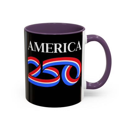 America 250 Black Accent Mug by theGreenDragonTavern.shop