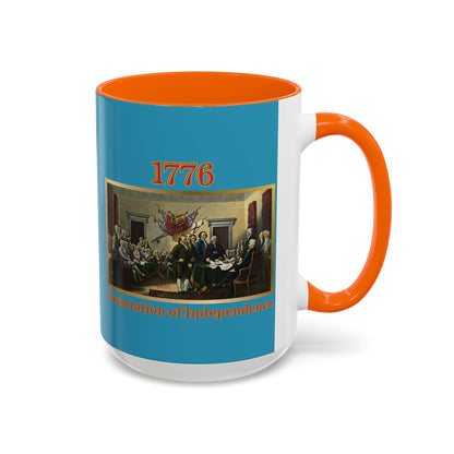 Declaration of Independence Turquoise Accent Mug by theGreenDragonTavern.shop