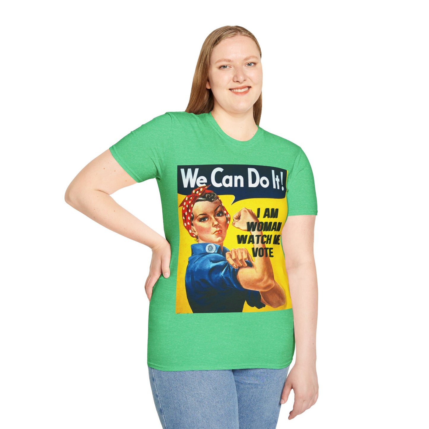 I Am Woman Watch Me Vote Rosie Dark colors Unisex T-Shirt by theGreenDragonTavern.shop