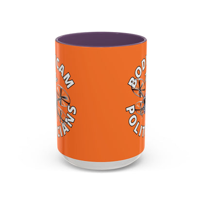 Bodycam the Politicians Drone Orange Accent Mug by theGreenDragonTavern.shop