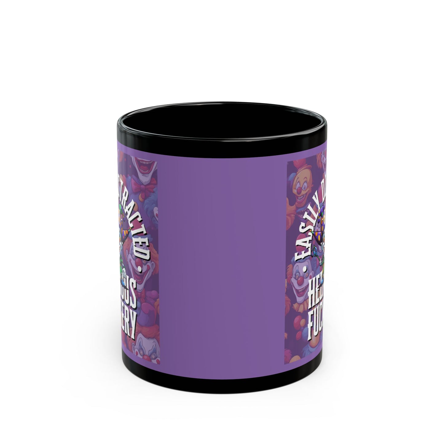 Easily Distracted by Heinous Fuckery Little Jinx Light Purple Mug by theGreenDragonTavern.shop
