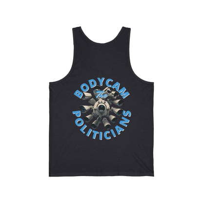 2-sided, Bodycam the Politicians Cameras Unisex Jersey Tank Top by theGreenDragonTavern.shop