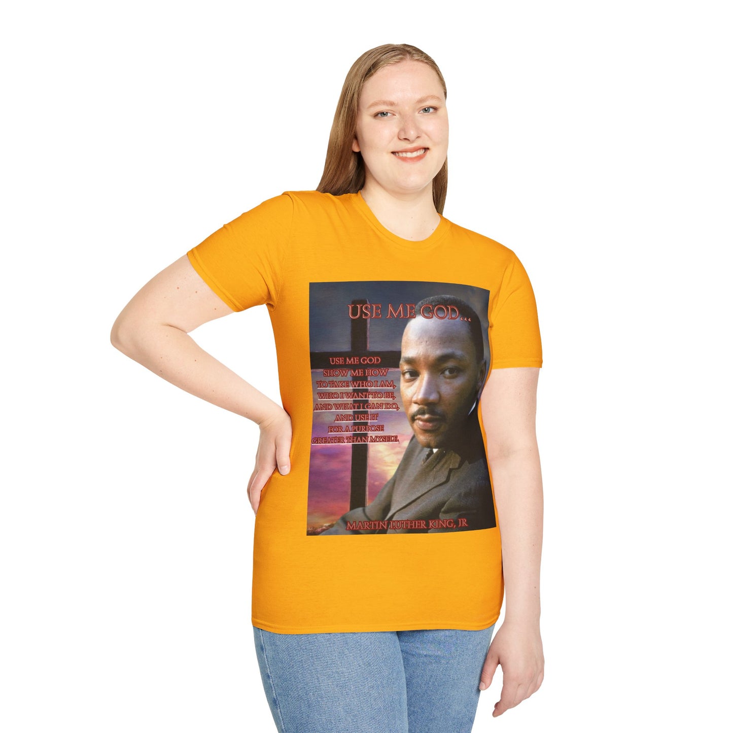 Use Me God, MLK Jr Light colors Unisex T-Shirt by theGreenDragonTavern.shop
