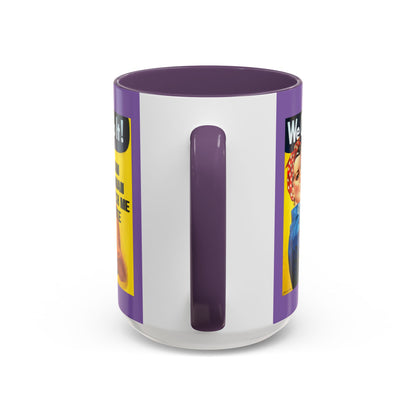 I Am Woman Watch Me Vote Rosie Light Purple Accent Mug by theGreenDragonTavern.shop