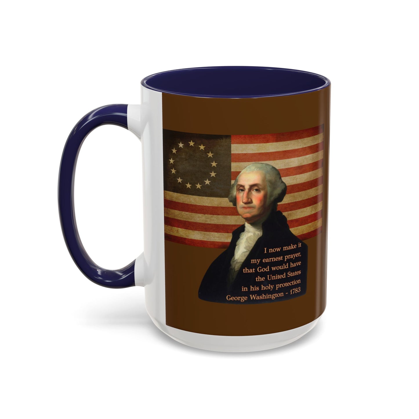 Washington's Earnest Prayer Brown Accent Mug by theGreenDragonTavern.shop