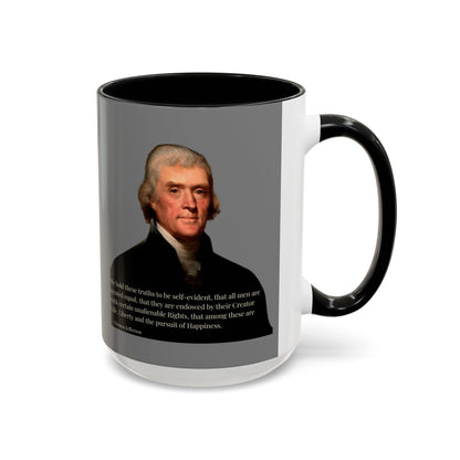 We hold these truths to be self-evident Grey Accent Mug by theGreenDragonTavern.shop