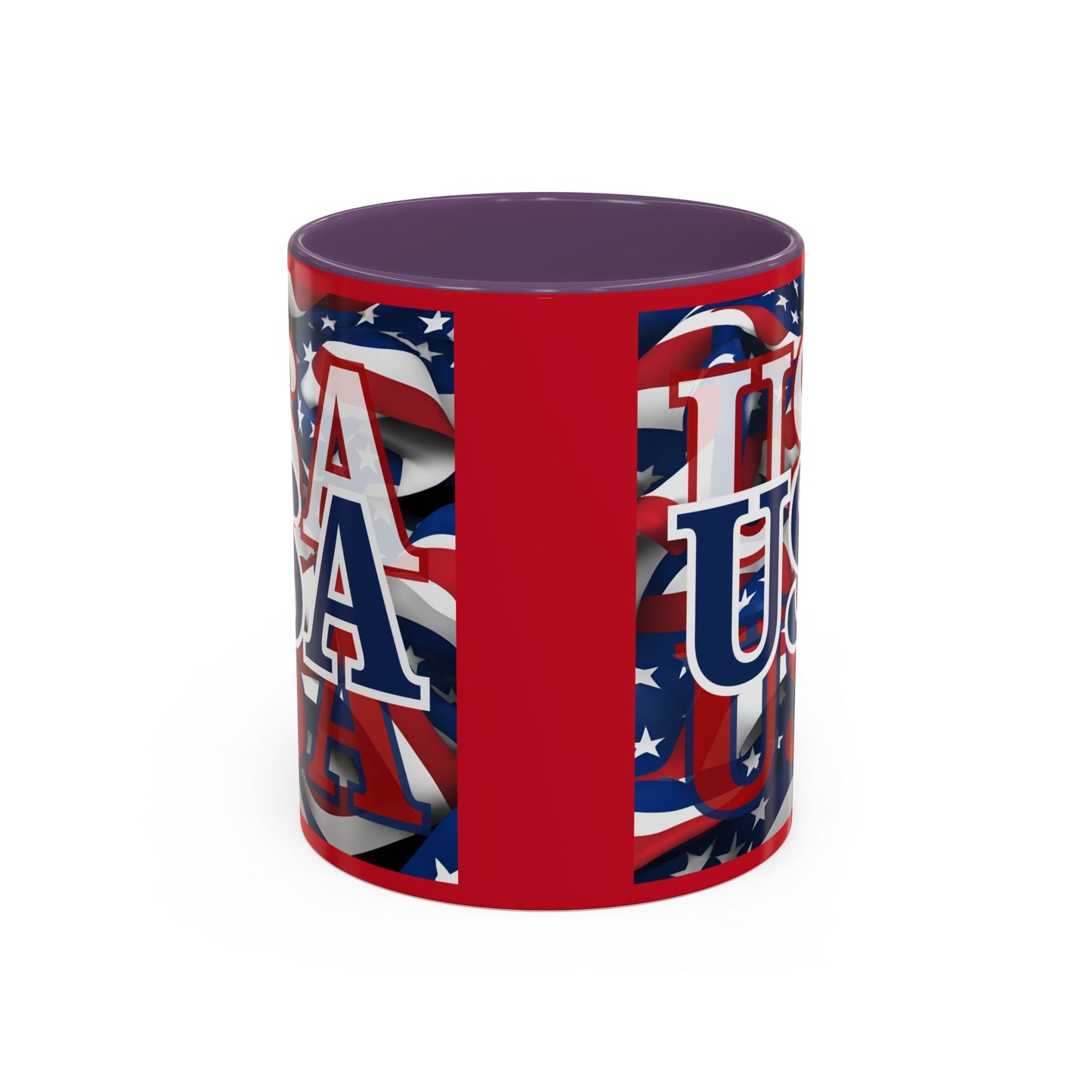 USA Blue font Center Patriot Red Accent Mug by theGreenDragonTavern.shop