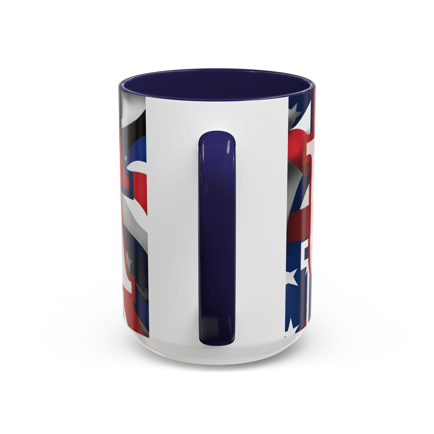 USA! USA! USA White font Patriot White Accent Mug by theGreenDragonTavern.shop
