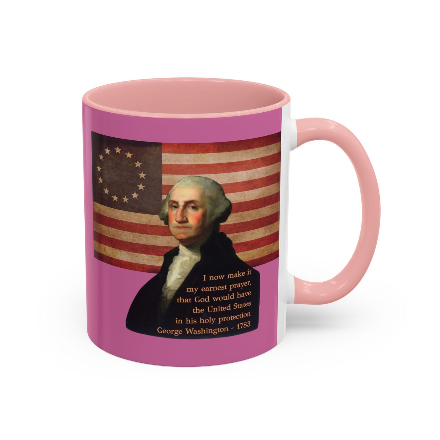 Washington's Earnest Prayer Pink Accent Mug by theGreenDragonTavern.shop