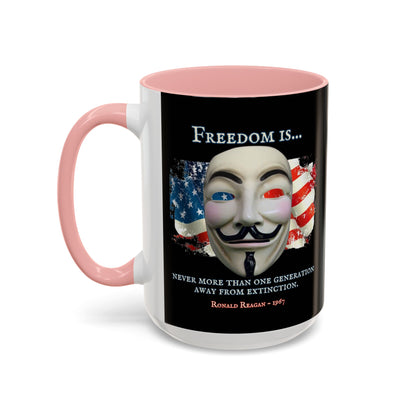 Ronald Reagan Freedom Vendetta Black Accent Mug by theGreenDragonTavern.shop