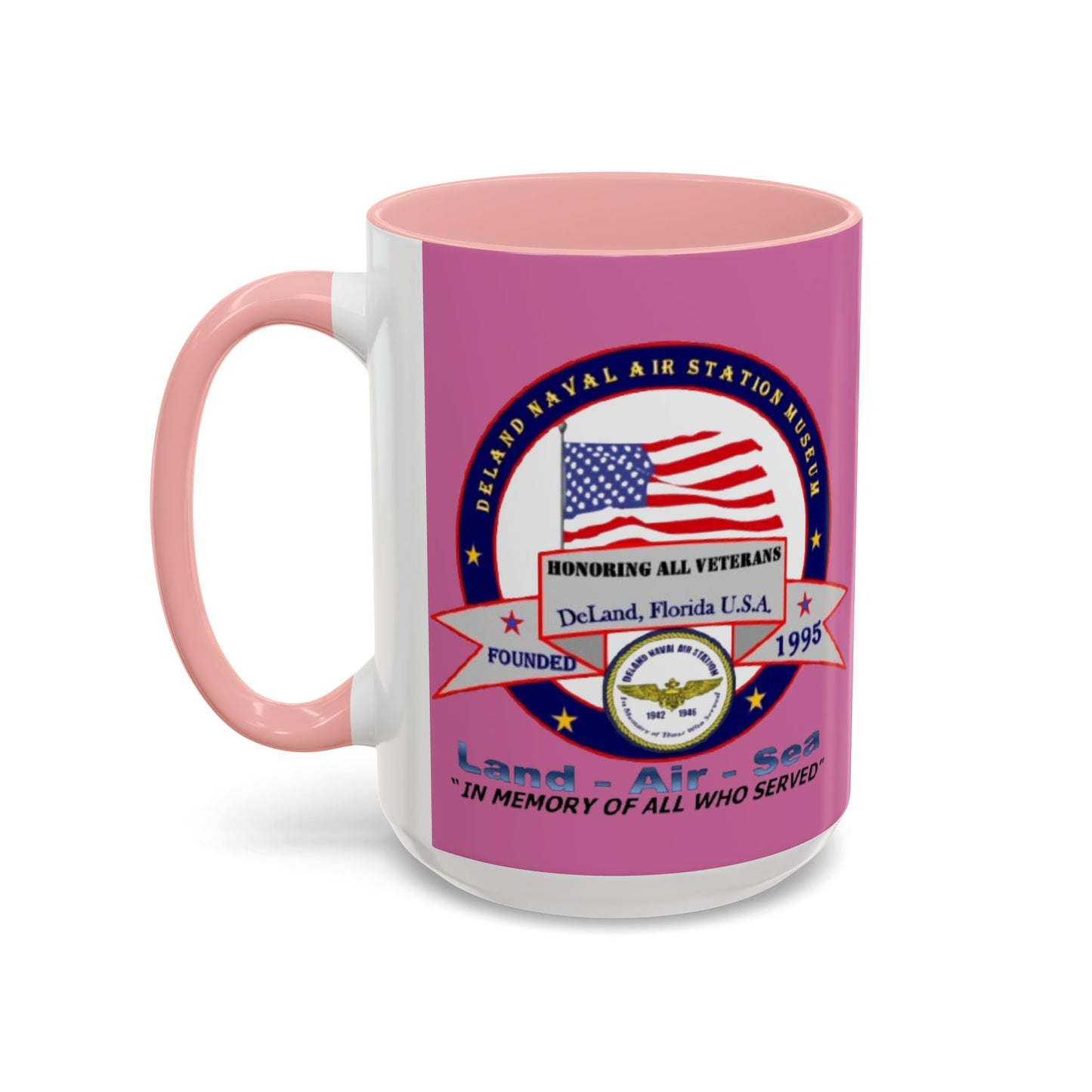 DNASM 2-sided, Founding & Student Art w/WhiteBG Pink Accent Mug by theGreenDragonTavern.shop