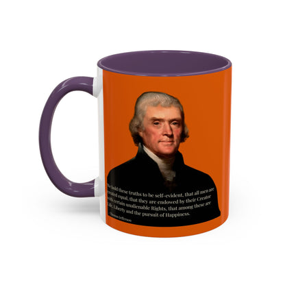 We hold these truths to be self-evident Orange Accent Mug by theGreenDragonTavern.shop